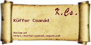 Küffer Csanád névjegykártya